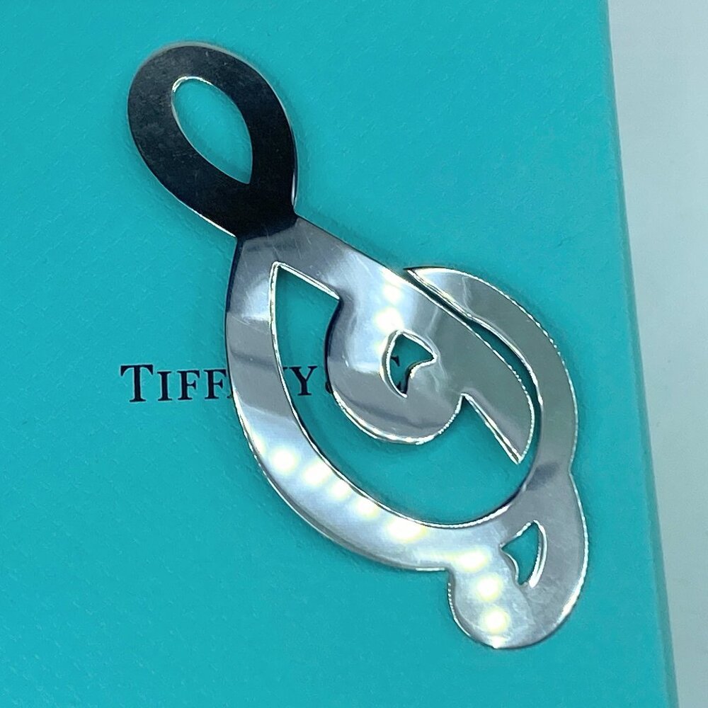 Tiffany & Co. Sterling Musical Note Treble Clef Bookmark authentic 6.4g JR554